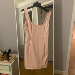 Fashion Nova Pink pu Bodycon dress size M